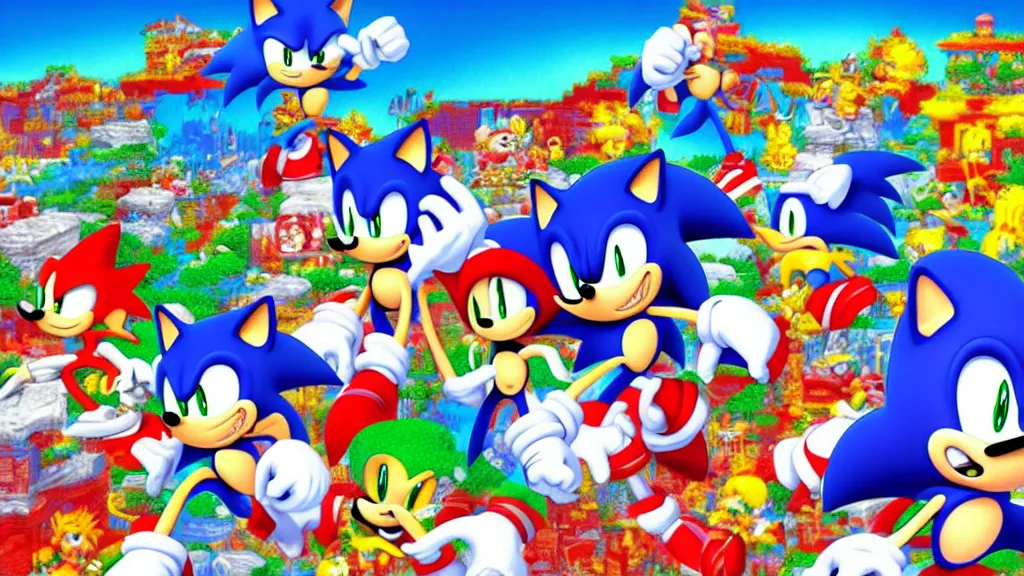 Prompt: sonic 2 background art