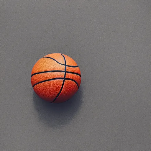 Prompt: a partially deflated basketball