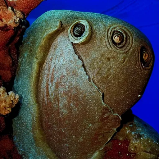 a photo of a blobfish jumping from the water like a, Stable Diffusion