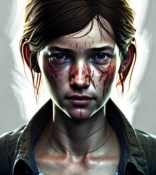 prompthunt: ellie from last of us 2 as an angel, fine art, intricate,  elegant, highly detailed, realistic hair, centered, digital painting, art  station, conceptual art, soft, sharp focus, illustration, artwork, artgerm,  tomasz