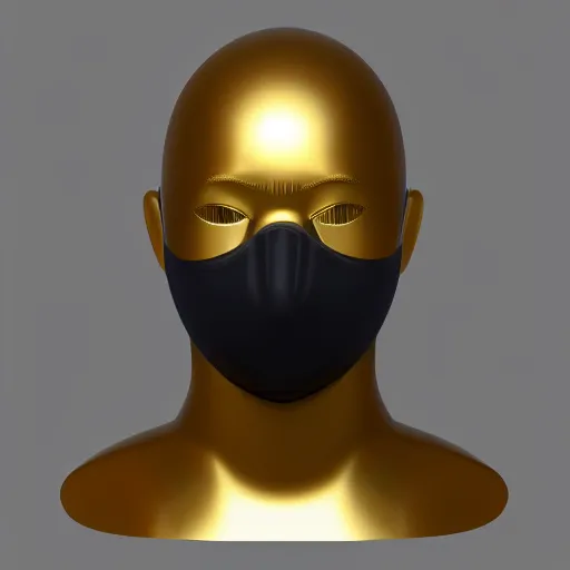 Prompt: gold plated face mask, octane render,