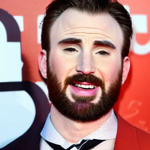 Prompt: chris evans inside of a cantaloupe, getty images red carpet