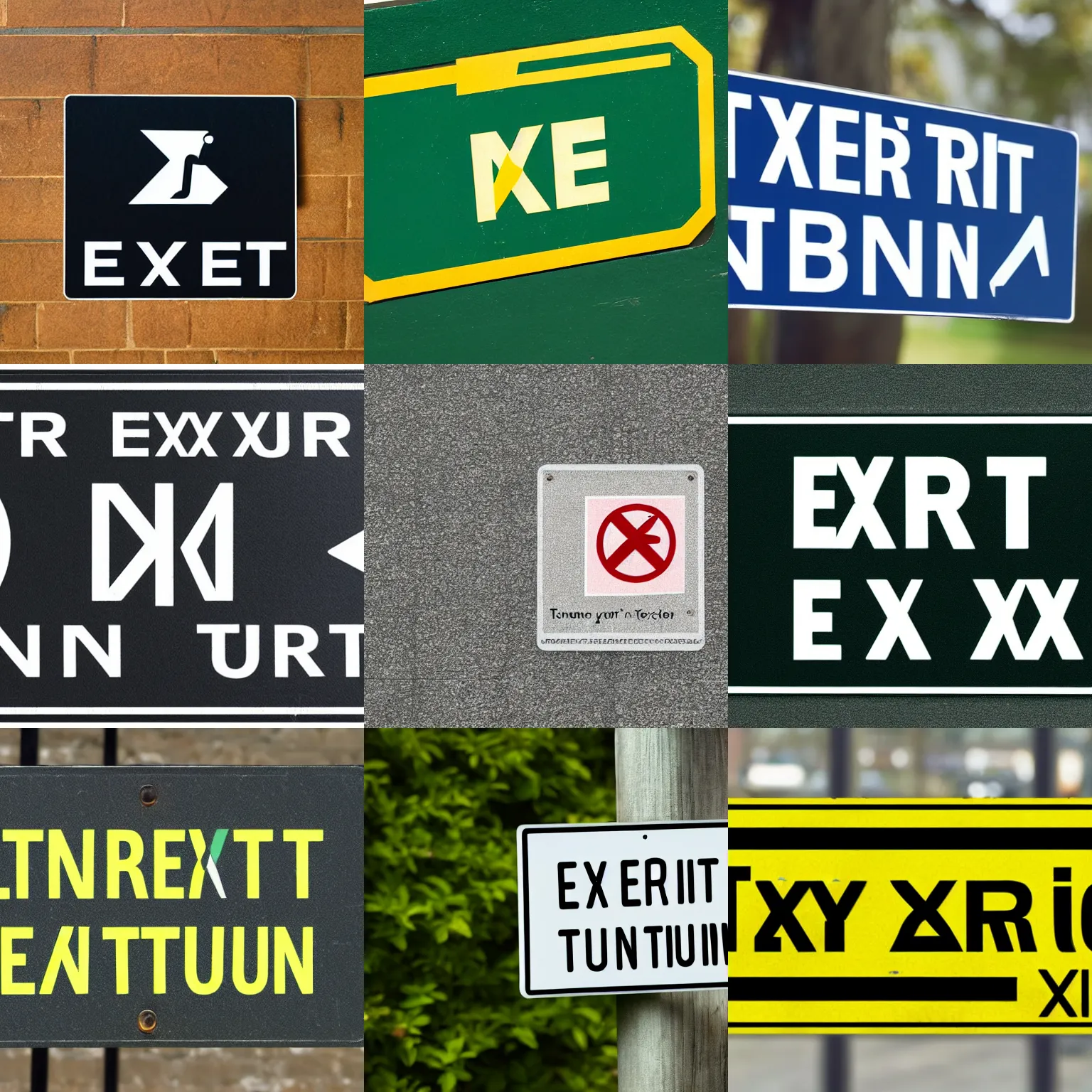 Prompt: sign with text that says 'near exit turn about'