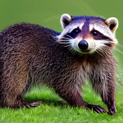 Prompt: a raccoon otter hybrid