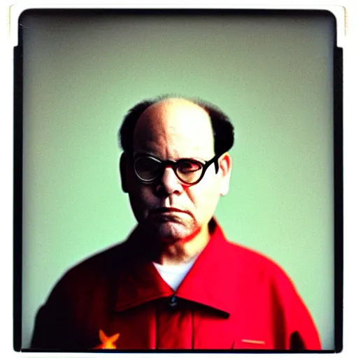 Image similar to polaroid of george costanza wearing chinese communist clothing, colored, taschen, award - winning, by nan goldin