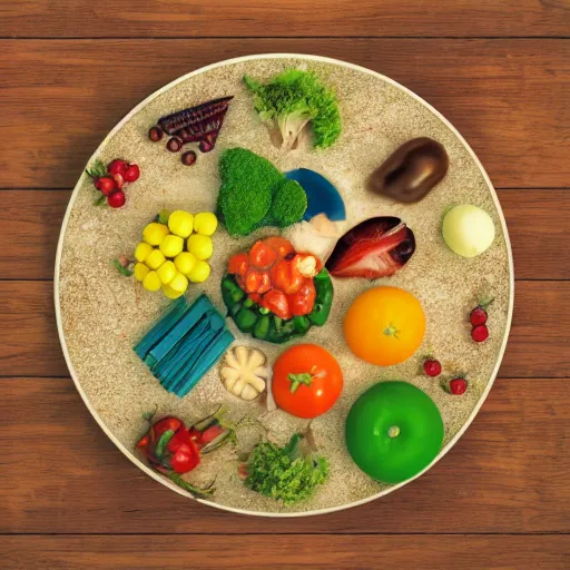 Prompt: Conceptual Art of food table