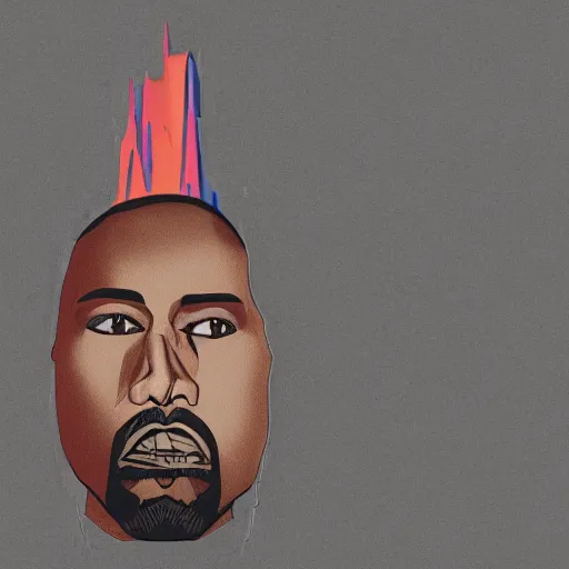 Prompt: a mountain in the shape of kanye west's head