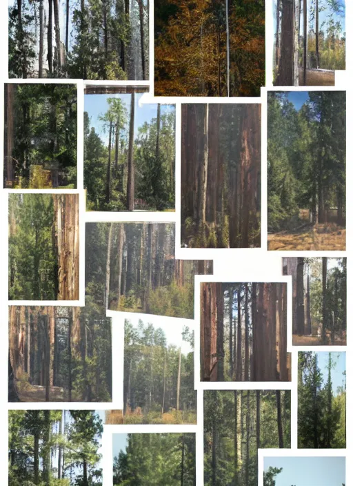 Image similar to a mid-century modern collage of Ghostwood National Forest, Twin Peaks