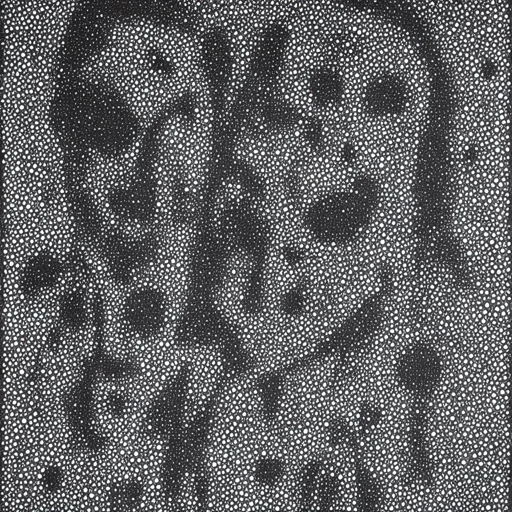 Image similar to face made out of planet, faceless people dark, dots, drip, stipple, pointillism, technical, abstract, minimal, style of francis bacon, asymmetry, pulled apart, cloak, hooded figure