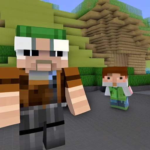 Prompt: walter white in minecraft