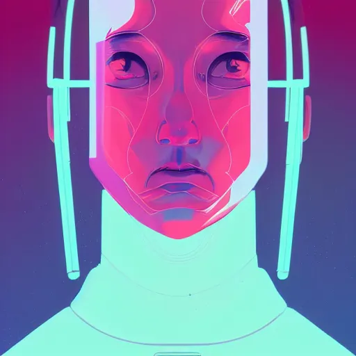 Prompt: a non binary person thinking, brain, james gilleard, moebius, print, symmetry, game art, concept art