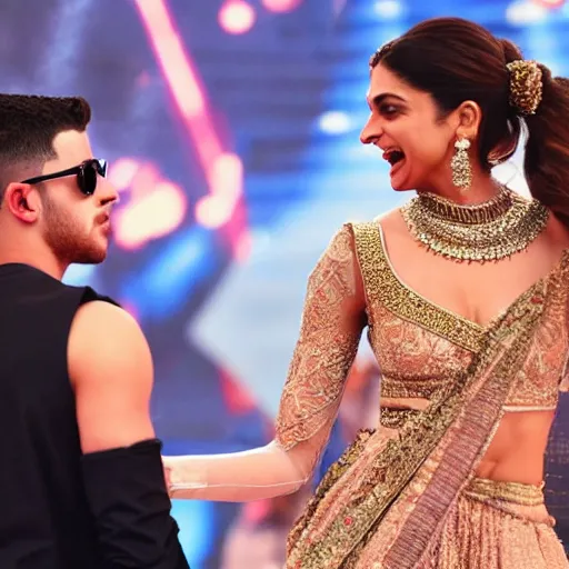 Image similar to depika padukone slapping Nick Jonas