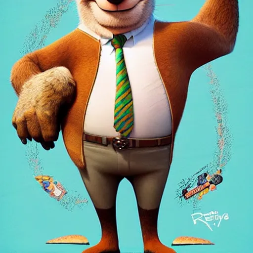 Image similar to robin williams as a zootopia character