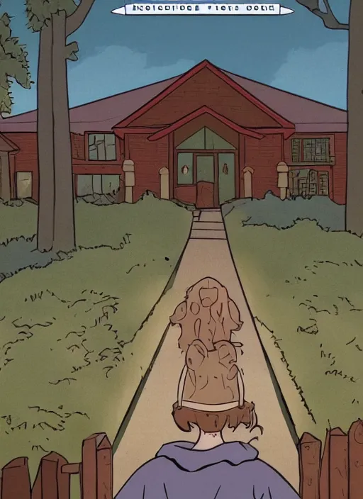 Image similar to a screenshot from Hereditary (2018) as a 1986 Saturday morning cartoon, highly detailed