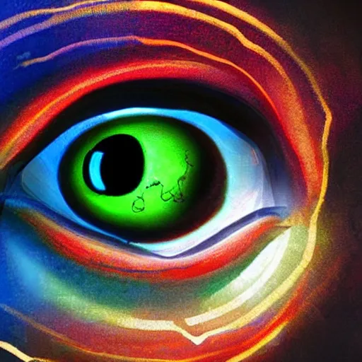 Image similar to three third eyed humanoids eye middle of forehead, wide wide, bodies, vivid colors, thin wires, beautiful lighting