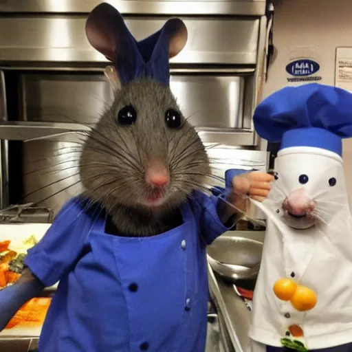 Image similar to blue rat with chef's hat