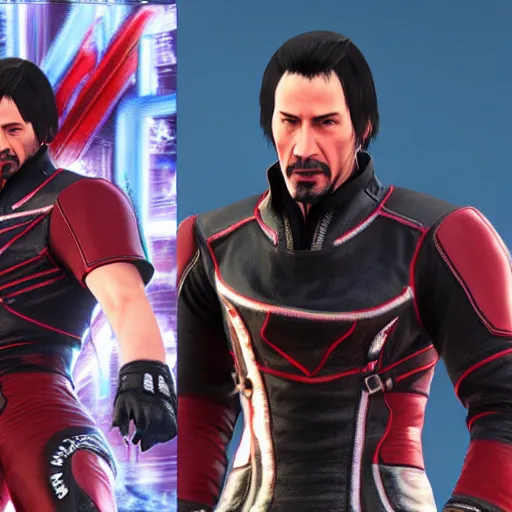 Prompt: Keanu Reeves as a 3D character in Tekken 7