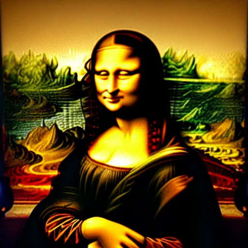 Prompt: mona lisa on psychedelics