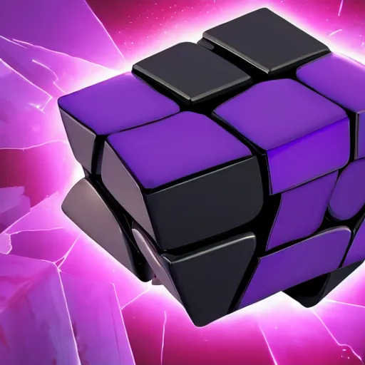 Image similar to obsidian purple cube in fortnite