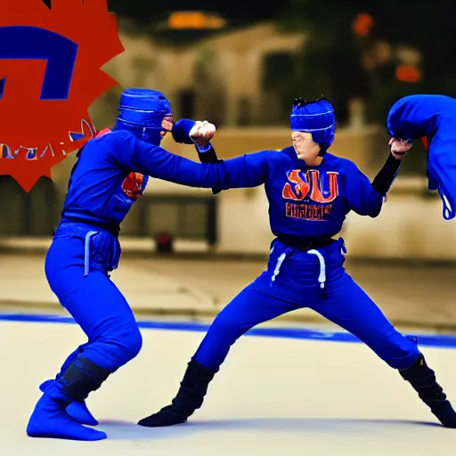 Image similar to ninjas fighting in space, university of Florida versus Florida state university