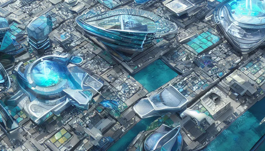 Image similar to futuristic aquatic square in london by roger madrini, hyperdetailed, artstation, cgsociety, 8 k