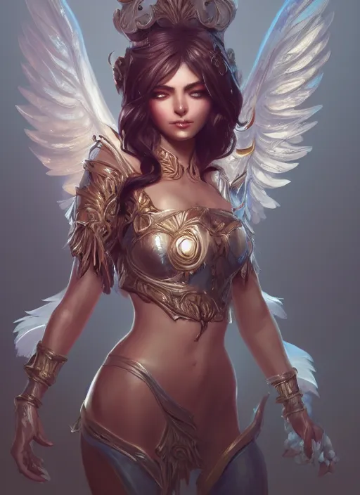 Prompt: a highly detailed illustration of biblically accurate angel, intricate, elegant, highly detailed, centered, digital painting, artstation, concept art, smooth, sharp focus, league of legends concept art, wlop.