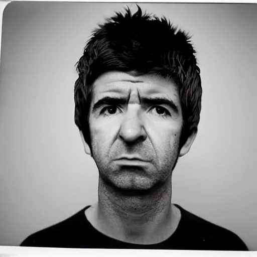 Image similar to Mugshot Portrait of Noel Gallagher, taken in the 1970s, photo taken on a 1970s polaroid camera, grainy, real life, hyperrealistic, ultra realistic, realistic, highly detailed, epic, HD quality, 8k resolution, body and headshot, film still, front facing, front view, headshot and bodyshot, detailed face, very detailed face