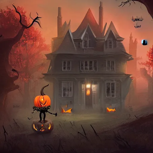 Image similar to Halloween in another dimension, artstation, concept art, digital art