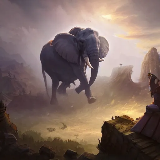 Prompt: an olifant, epic fantasy style, in the style of Greg Rutkowski, hearthstone artwork