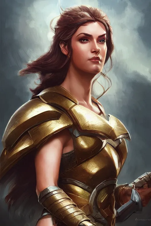 Image similar to amazon valkyrie athena, d & d, fantasy, portrait, highly detailed, headshot, digital painting, trending on artstation, concept art, sharp focus, illustration, art by artgerm and greg rutkowski and magali villeneuve