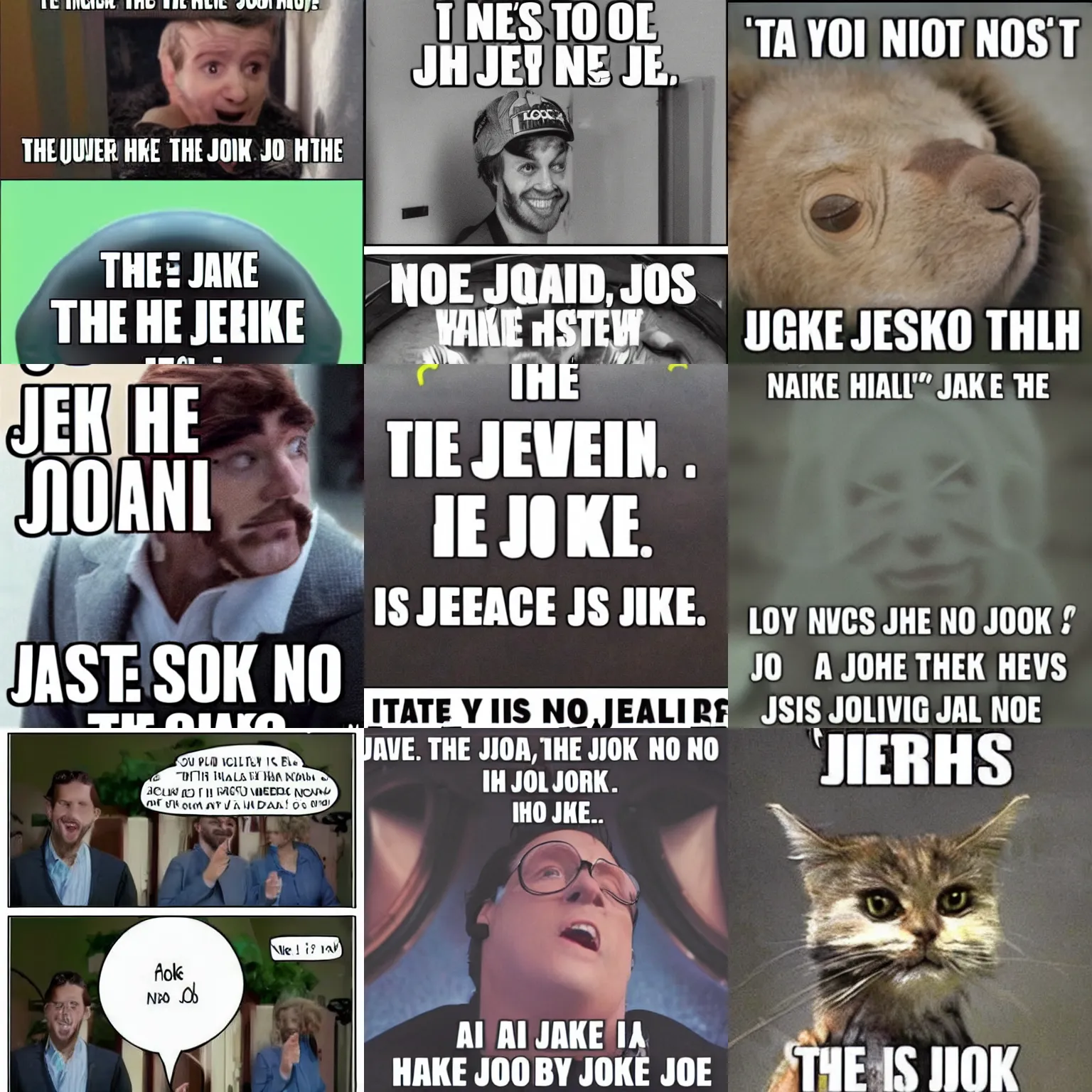 Prompt: a very high quality meme with text that reads 'the joke is that there is no joke'