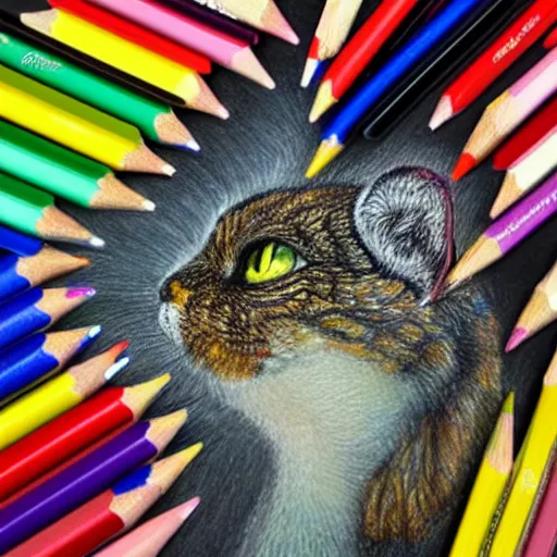 Image similar to Colored pencil art on paper, highly detailed, artstation, PrismaColor