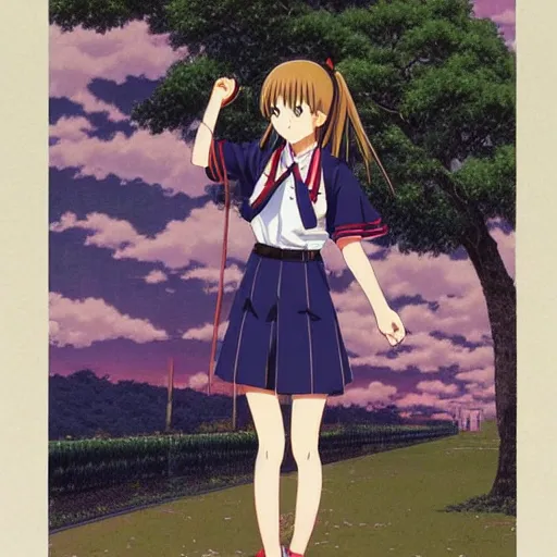 Image similar to beautiful anime high - school girl, full body, 1 / 6 hasui kawase