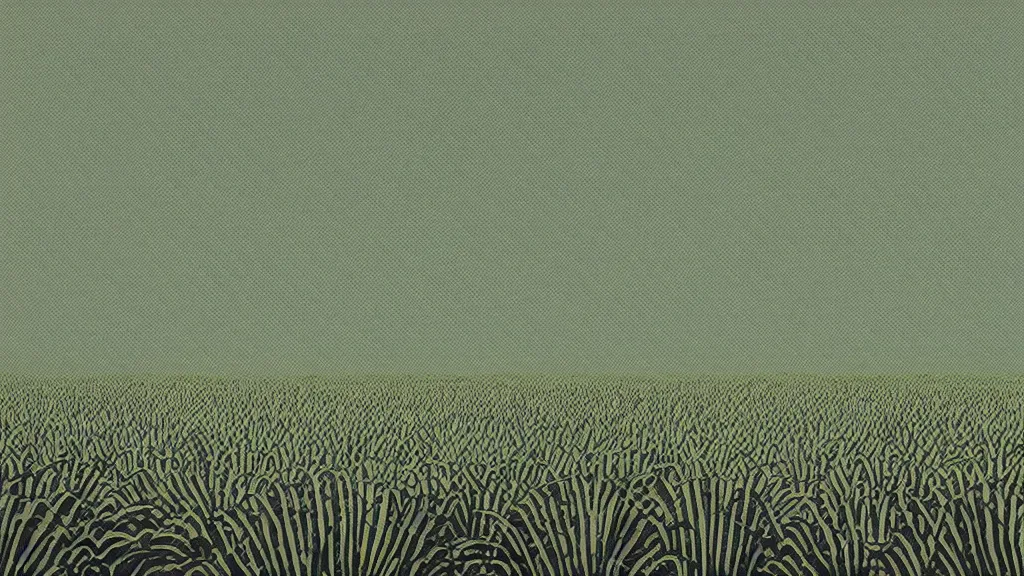 Image similar to sugar cane field, okinawa japan, a collage painting, in the style of wes anderson, lola dupre, david hockney, isolated on negative white space background dark monochrome neon fluorescent spraypaint accents volumetric octane render