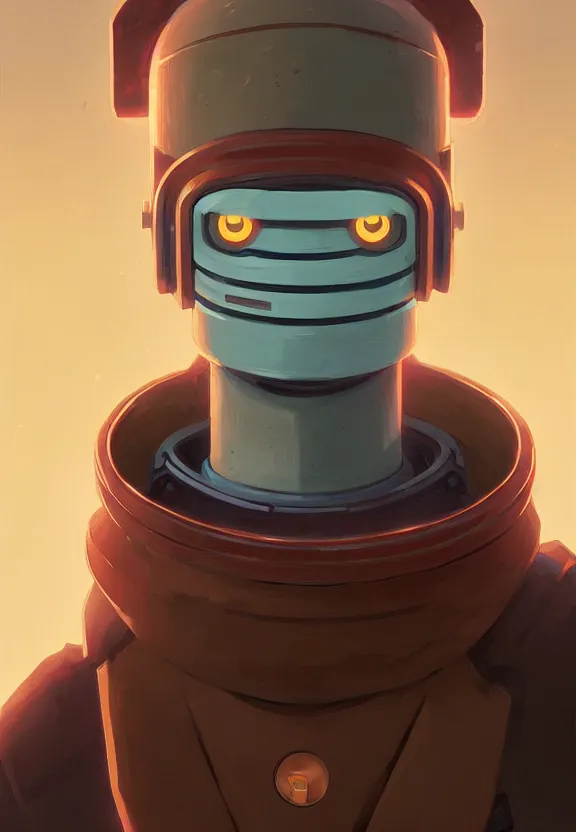 Prompt: portrait of bender from futurama, looking at camera, extremely detailed, digital painting, artstation, concept art, smooth, sharp focus, illustration, ambient lighting, art by greg rutkowski and alphonse mucha and simon stalenhag