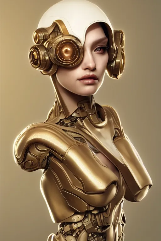 Image similar to soft lustrous seductive ivory cyborg, golden ratio, details, scifi, dark fantasy, cyberpunk, intricate, decadent, ornate, highly detailed, digital painting, octane render, 8 k, artstation, concept art, smooth, sharp focus, illustration, art by artgerm, loish, wlop