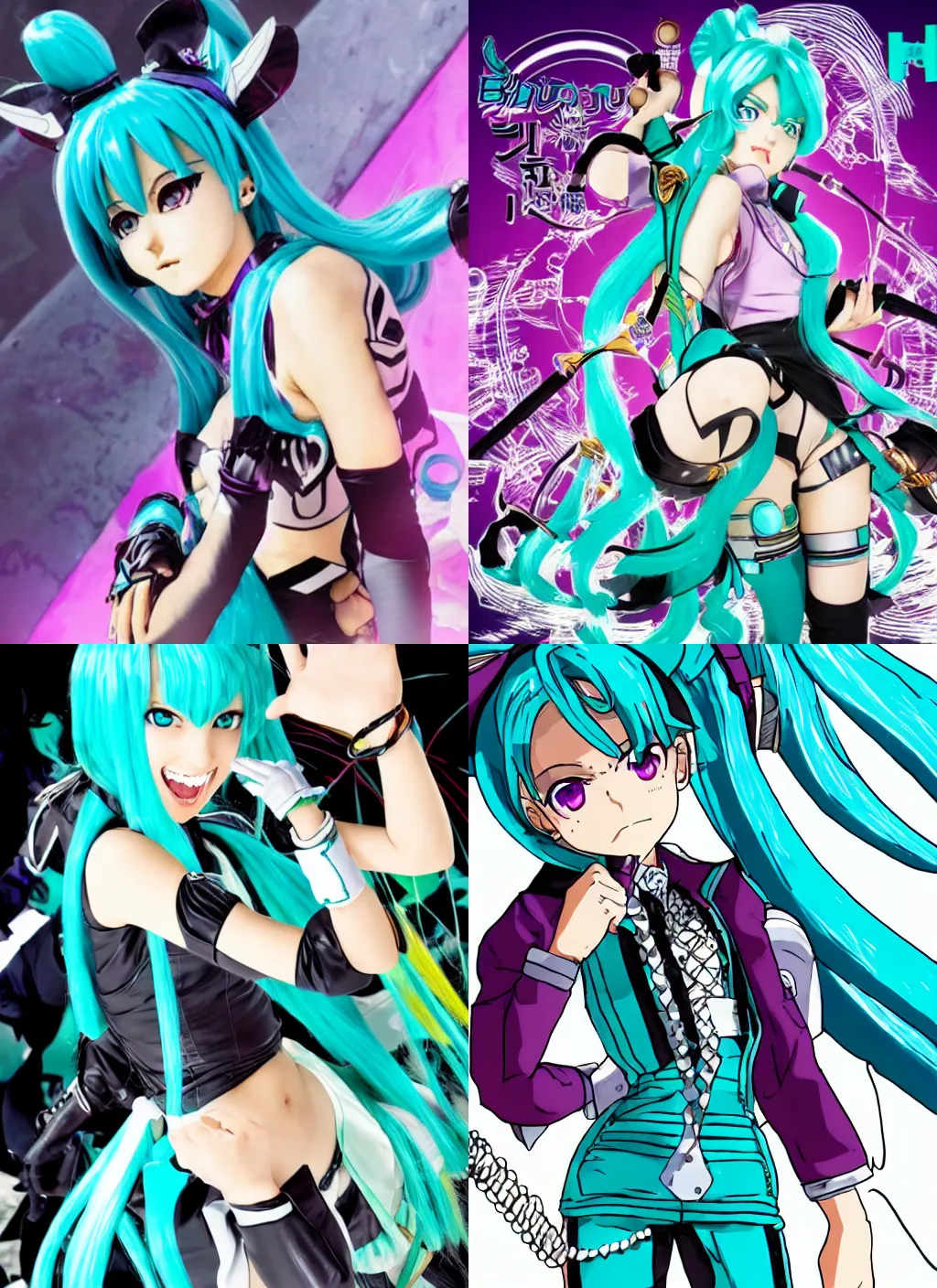 Prompt: Jojo's Bizarre Adventure Hatsune Miku