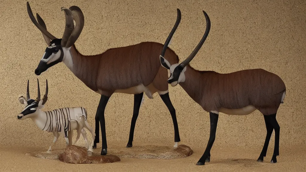 Image similar to smutpunk worshipful gemsbok diorama