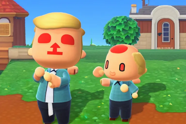 Image similar to donald trump in animal crossing