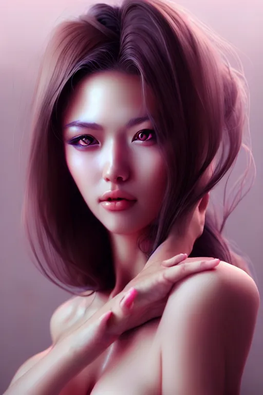 Prompt: Photorealistic hyperrealism woman by Artgerm and WLOP, Pixiv