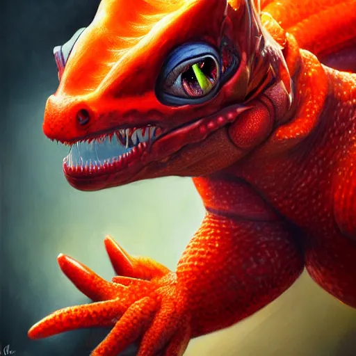 Prompt: highly realistic charmeleon, oil on canvas, intricate, portrait, 8 k highly professionally detailed, hdr, cgsociety