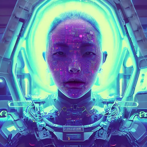 Image similar to hyperrealistic portrait of a woman monster astronaut, full body portrait, well lit, intricate abstract. cyberpunk, intricate artwork, by Tooth Wu, wlop, beeple. octane render,in the style of Jin Kagetsu, James Jean and wlop, highly detailed, sharp focus, intricate concept art, digital painting, ambient lighting, 4k, artstation