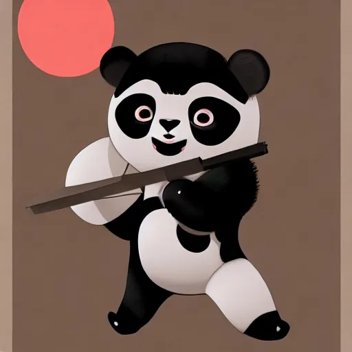 Image similar to panda, Trending on Artstation, Hiroaki Tsutsumi style