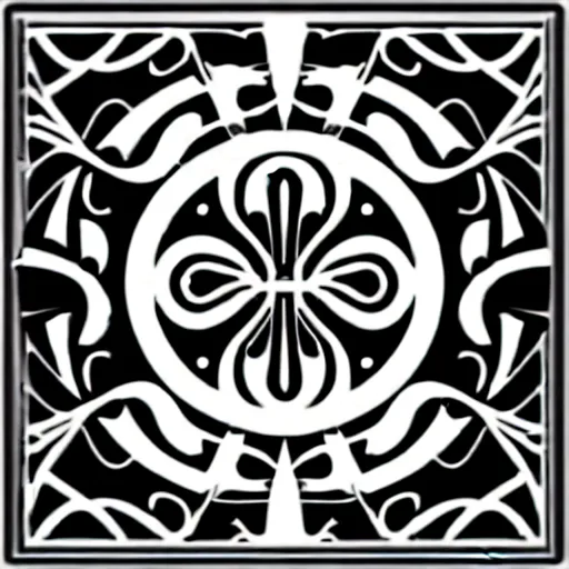 Image similar to black and white sky luxury themed svg vector art panel for cnc plasma, laser, stencil, unique art nouveau deco hole through circuit design