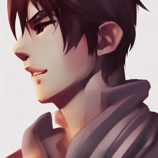 Image similar to detailed beautiful male character art of a protagonist, depth of field, on amino by sakimichan patreon, wlop, weibo high quality art on artstation