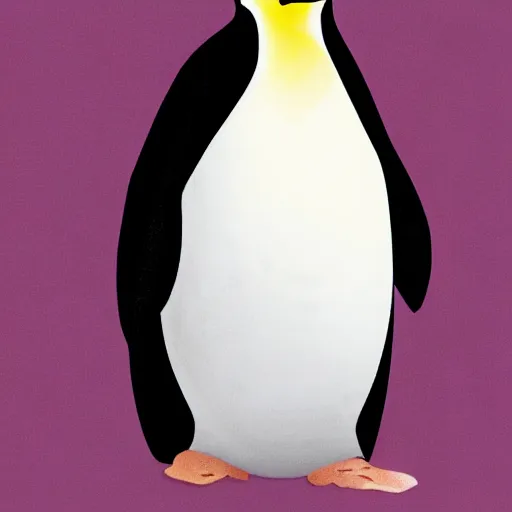 Image similar to man in a suit wearing a mask of an emperor penguin, illustration