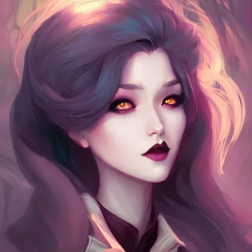 Image similar to a portrait of a beautiful vampire, art by lois van baarle and loish and ross tran and rossdraws and sam yang and samdoesarts and artgerm, digital art, highly detailed, intricate, sharp focus, Trending on Artstation HQ, deviantart, unreal engine 5, 4K UHD image