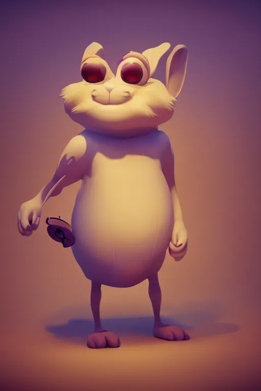 Image similar to a centered render of a cartoon rabbit, cinematic, beautifully lit, by craola, 3 d, trending on artstation, octane render, 8 k