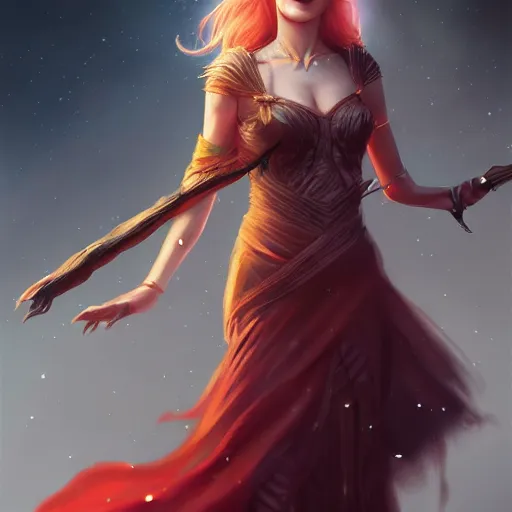 Image similar to Fire Witch, Storming the empire, by Charlie Bowater, high def