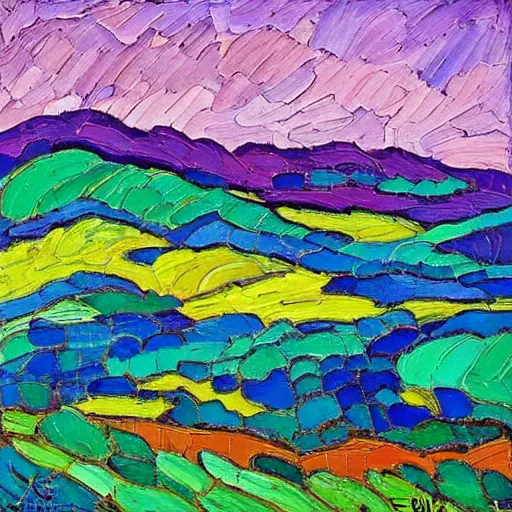 Prompt: landscape by erin hanson